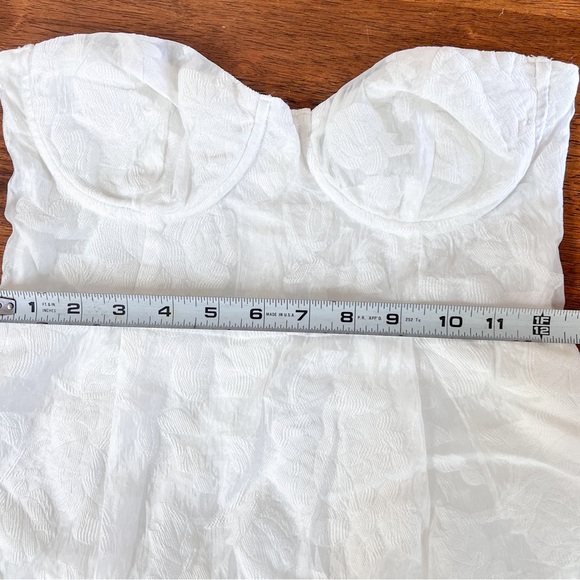 Lulus From this Day White Floral Jacquard Strapless Midi Dress Size Small - Picture 10 of 13